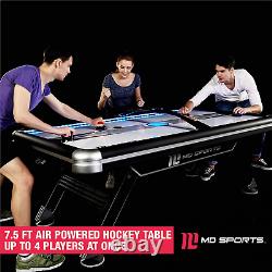 MD SPORTS Titan 7.5 Ft. Air Powered Hockey Table with Overhead Scorer