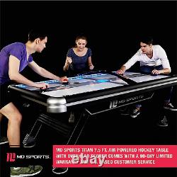 MD SPORTS Titan 7.5 Ft. Air Powered Hockey Table with Overhead Scorer