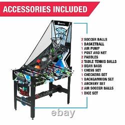 MD Sports 48 12 In 1 Combo Game Table, Pool, Air Hockey, Table Tennis, Basketba