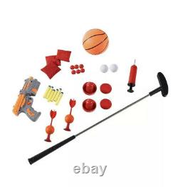 MD Sports 48 7 in 1 Combo Table Air Hockey, Basketball, Bag Toss, Darts, Soccer