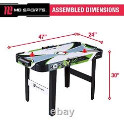 MD Sports 48 Air Powered Hockey Table with LED Electronic Scorer, Black/Green