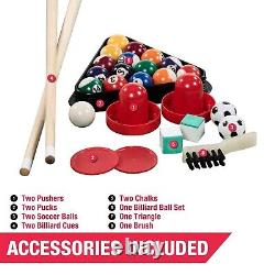 MD Sports 48 Combo Air Powered Hockey, Foosball, and Billiard Game Table