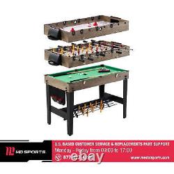 MD Sports 48 Combo Air Powered Hockey, Foosball and Billiard Game Table, New