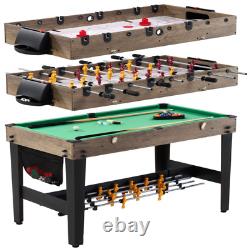 MD Sports 48 Inch 3-In-1 Combo Game Table, Air Powered Hockey, Foosball New U. S