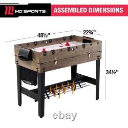 MD Sports 48 Inch 3-In-1 Combo Game Table, Air Powered Hockey, Foosball USA