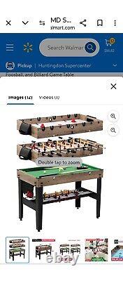 MD Sports 48 Inch 3-In-1 Combo Game Table, Air Powered Hockey, Foosball and Bill