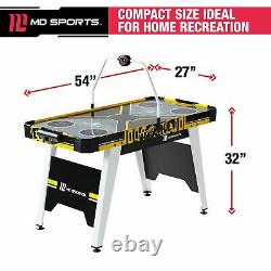 MD Sports 54 Air Hockey Game Table Overhead Electronic Scorer Black/Yellow