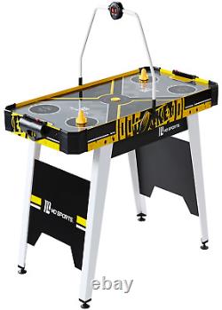 MD Sports 54 Air Hockey Game Table, Overhead Electronic Scorer, Black/Yellow