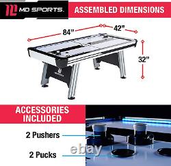 MD Sports Air Hockey Table for Adults and Kids, with LED Lights and Sound Effect