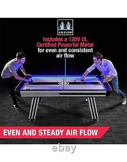 MD Sports Air Hockey Table for Adults and Kids, with LED Lights and Sound Effects