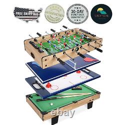 Mesa De Juegos Combinada Multiple Varios Juegos 4 En 1 Billar Futbolito PingPong