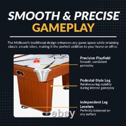 Midtown 6-Foot Air Hockey Table with Electronic Scoring and Cherry Wood-Tone