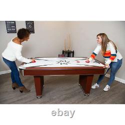 Midtown 6-Foot Air Hockey Table with Electronic Scoring and Cherry Wood-Tone