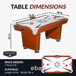 Midtown 6-Foot Air Hockey Table with Electronic Scoring and Cherry Wood-Tone