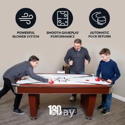 Midtown 6-Foot Air Hockey Table with Electronic Scoring and Cherry Wood-Tone