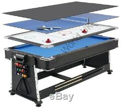 Mightymast 7ft REVOLVER 3-In-1 Pool Air Hockey Table Tennis