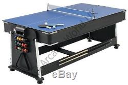 Mightymast 7ft REVOLVER 3-In-1 Pool Air Hockey Table Tennis