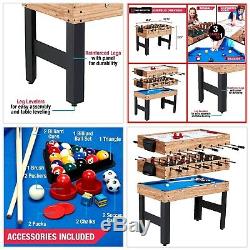 Mini Pool Table Air Hockey Kids Soccer Table 3-In-One Gaming Table 48 sports
