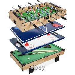 Multi Arcade Table Set with Pool Billiards, Air Hockey, Foosball, Table Tennis
