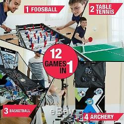 Multi Game 12 in 1 Combination Games Table Set Air Hockey Foosball Ping Pong