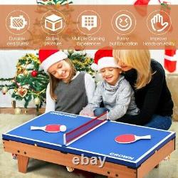 Multi Game Air Hockey Mini Pool Table Tennis Set 3in1 Tabletop Compact Combo Fun