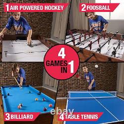 Multi Game Pool TableTable Tennis Pong Table Air Hockey Foosball 54 4-In-1