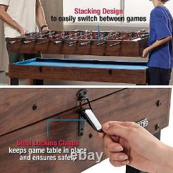 Multi Game Pool TableTable Tennis Pong Table Air Hockey Foosball 54 4-In-1