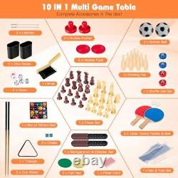 Multi Game Table, 10 in 1 Combo Game Table withFoosball Table, Air Hockey, Pool