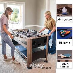 Multi Game Table 4 In 1 Air Hockey Foosball Pool Table and Table Tennis