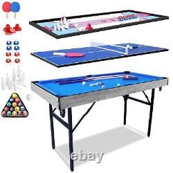 Multi Game Table, 5 in 1 Folding Portabel Games with Accessories pool table-1