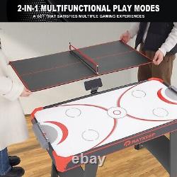 Multi Game Tables 2-in-1 Air Hockey Arcade Table 48in with Table Tennis Top Indoor