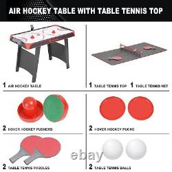 Multi Game Tables 2-in-1 Air Hockey Arcade Table 48in with Table Tennis Top Indoor