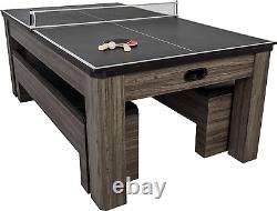 Multifunction 3-In-1 Dining Table, Air-Powered Hockey & Table Tennis Ping Pong