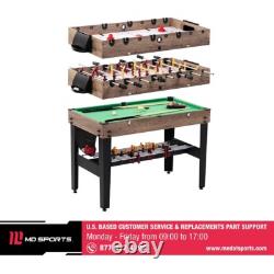 NEW 48 3-in-1 Multi Game, Pool Table, Air Hockey, Foosball Table, by MD Sports