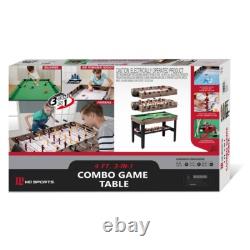 NEW 48 3-in-1 Multi Game, Pool Table, Air Hockey, Foosball Table, by MD Sports
