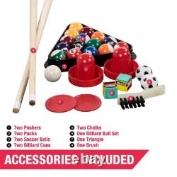 NEW 48 3-in-1 Multi Game, Pool Table, Air Hockey, Foosball Table, by MD Sports