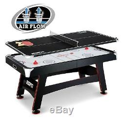 NEW! ESPN 72 INCH AIR Powered Hockey Table With Table Tennis Top In-Rail Scorer