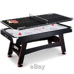 NEW! ESPN 72 INCH AIR Powered Hockey Table with Table Tennis Top In-Rail Scorer