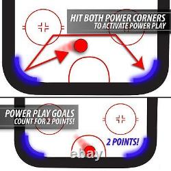 NHL Power Play Pro 84 Indoor Air Hockey Table with Overhead Projection LED and