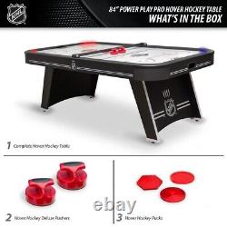 NHL Power Play Pro 84 Indoor Air Hockey Table with Overhead Projection LED and