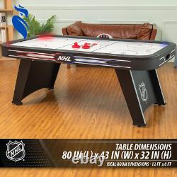 NHL Pro 84 Indoor Air Hockey Table Projection LED Scoring&Light-Up&Corners&Stad