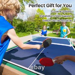 Naipo 48 10-in-1 Combo Game Table Foosball, Air Hockey, Pool & More