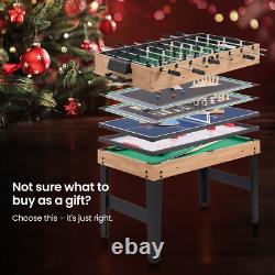 Naipo 48 10-in-1 Combo Game Table Foosball, Air Hockey, Pool & More