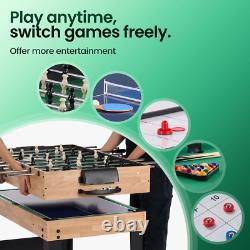 Naipo 48 10-in-1 Combo Game Table Foosball, Air Hockey, Pool & More