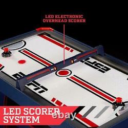 New 60 Air Powered Hockey Table, Overhead Electronic Scorer Blue/Red