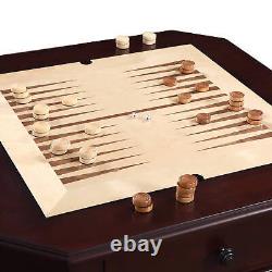 New Bluewave Fortress Chess, Checkers & Backgammon Pedestal Game Table & Chairs