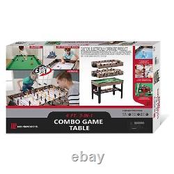 New MD Sports 48 Combo Air Powered Hockey, Foosball, and Billiard Game Table