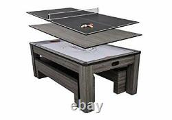 Northport 3-in-1 Dining Table with Air-Powered Hockey and Table Tennis