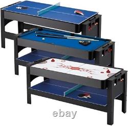 Original 6-Foot Easy Flip 3-in-1 Combination Multi-Game Table Air Hockey
