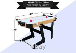 PUCK Calix 4-Foot Folding Air Hockey Table (Brown)